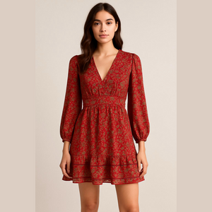 NWT Max Studio Red floral short dress MEDIUM new with tag